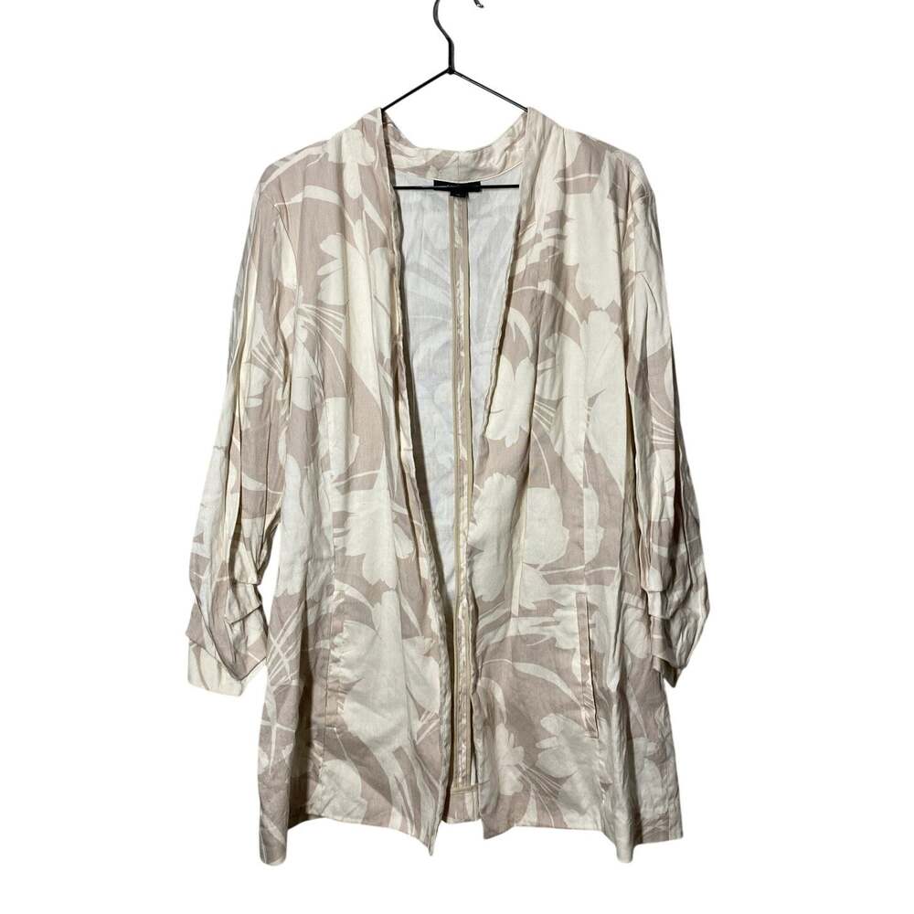 Alfani Women's Open Front Cardigan Jacket Linen Boho Lagenlook XL